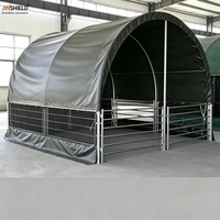 Abri portable pour chevaux et bétail sur chenilles, abri de pâturage à toit métallique pour l'Australie et la Nouvelle-Zélande