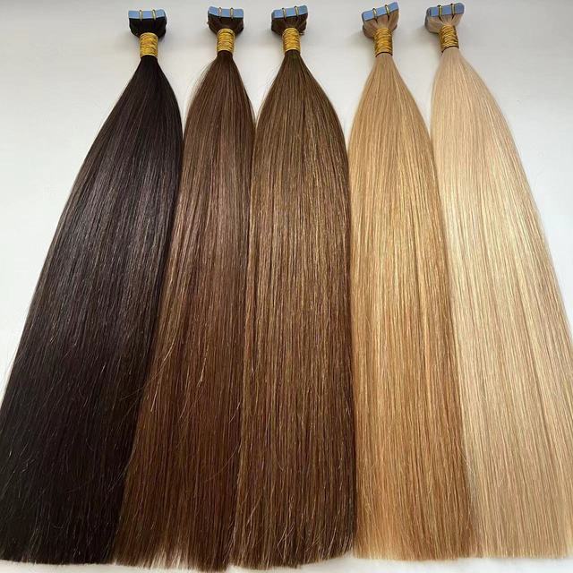 Wholesale Tape in 100 Human Hair Double Drawn Russian Remi Hair Extens 14A Grade Tape Hair Extensions