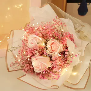 Manufacturers wholesale creative Christmas gifts immortal rose all over the sky star dry flowers rose soap flower gift