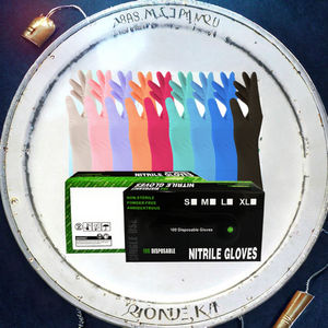 <span class=keywords><strong>Gants</strong></span> en nitrile jetables bleus sans latex pour usage domestique, industriel, alimentaire, tatouage, nail art, salon de beauté, mécanique, taille S - Product Image 2