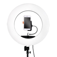 FOSOTO lampu cincin LED FS-480II 18 inci, dengan dudukan Tripod, daya kuat 55W dapat diredupkan 18 inci lampu cincin dengan tas jinjing