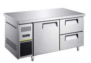 Réfrigérateur-congélateur sous comptoir Nuelead NE-972 à double température, une porte, sans givre, affichage numérique, table de préparation, capacité 290L, écoénergétique - Product Image 2