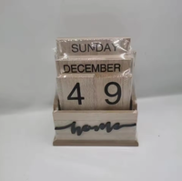 Boîte de calendrier de l'avent rectangulaire en bois de style Wabi-Sabi, cubes, support de calendrier perpétuel pour bureau ou mur, pour le Ramadan, en cadeau
