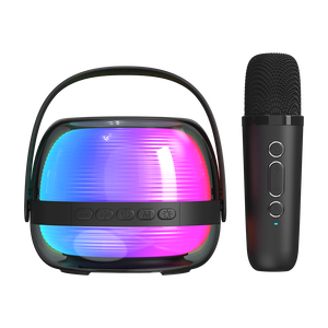 Caixa de Som Mini Karaoke Portátil Sem Fio HY-118 com Microfone Sem Fio/Rádio FM/TF/USB Luz RGB Compatível com Celular 5.3 - Product Image 5