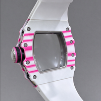 Montre Tourbillon Rose Édition Limitée 3802, Boîtier Tonneau Asymétrique, Cadran Squelette, Montre Sport Décontractée pour Homme