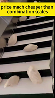 Par convoyeur Machine à emballer automatique de pesage de pépites de poulet frit en morceaux pour les boulettes d'aliments surgelés et non par balance combinée