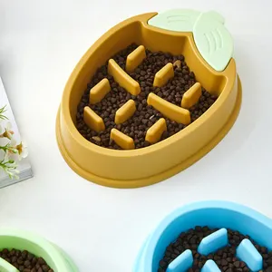 Pet Bowl Cat And Dog Teddy Slow Food Feedering Cartoon Cat Bowl Fruit Pineapple Pet Slow Feeder Food Bowl