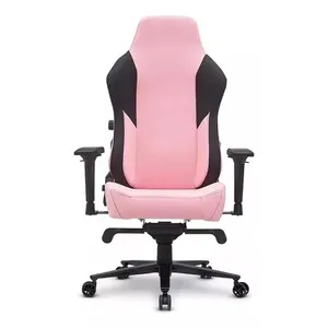 रेसर आरजीबी लाइटिंग एलईडी गुलाबी लोगो काला असबाब सामग्री सिंथेटिक चमड़ा गेमिंग कुर्सियाँ गुलाबी गेमिंग कुर्सी कस्टम नाम