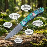 Couteau pliant tactique VG10, couteau de poche Damas, manche en nacre, couteau de chasse et de camping, outil à ouverture rapide 4020