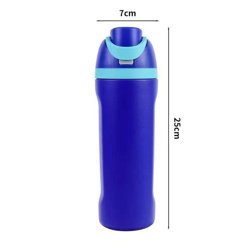 Botol air termos olahraga, botol air termos Stainless Steel 600ML, Tumbler terisolasi vakum, termos olahraga perjalanan bebas BPA