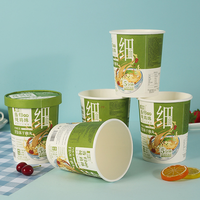 Récipient à soupe jetable à emporter boîte de repas en papier kraft blanc à emporter emballage de fast-food tasses à soupe en papier kraft micro-ondes PE