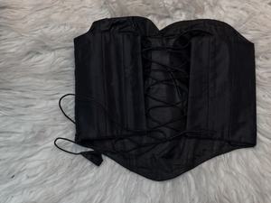 blusa corsé de seda negra para sari - Product Image 2