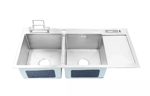 Fregadero de Acero Inoxidable Hecho a Mano de Lujo SON HA, 2 Compartimentos y Mesa con Resistencia a la Corrosión y al Óxido, Alta Durabilidad - Product Image 4