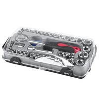 Ensemble de douilles combinées en acier au carbone de 40 pièces avec boîte en plastique pour la réparation automobile et l'usage domestique