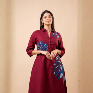 Vestido Camisero Midi de Lino con Bordado Floral para Mujer, Ropa Casual Elegante, Prenda de Boutique - Product Image 6