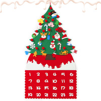 Calendrier de l'Avent en forme de maison, décoration murale 60x90cm, 24 poches, compte à rebours de Noël suspendu, imprimé couleur, ornement de Noël