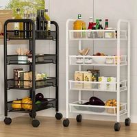 Étagère de rangement de cuisine double pliable en métal, chariot sur pied moderne et écologique, design multifonctionnel, utilisation pour four à micro-ondes