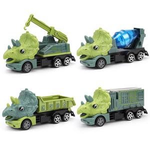 รถบรรทุกของเล่นไดโนเสาร์แบบเสียดสี 4 ล้อ จำนวน 12 ชิ้น สำหรับเด็ก - Product Image 1