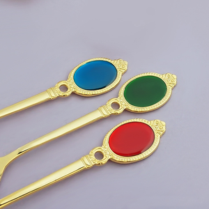 HPB0335 High Quality Luxury Silver Golden 304 Stainless Steel Tea Coffee <b>Gold</b> Spoon <b>Teaspoon</b> - Product Image 4