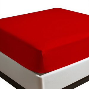 Sábana Ajustable 100% Algodón Roja Italiana King 180x200cm - Product Image 3