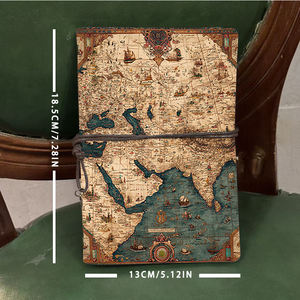 Papier épais A6 Bloc-notes Cadeau de Thanksgiving pour les concepteurs de sites Web pour célébrer les lancements de sites Web avec une carte du <span class=keywords><strong>monde</strong></span> ancienne avec des navires P - Product Image 4