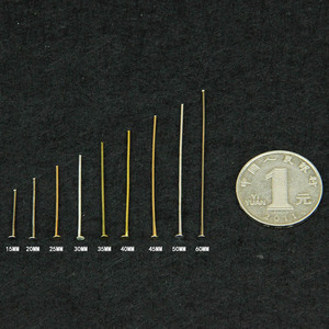 Accessoires de bijouterie, épingles à tête plate en métal de 15 mm à 60 mm pour la fabrication de boucles d'oreilles, alliage plaqué argent et or, épingles en T - Product Image 1