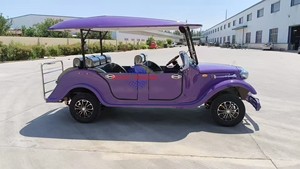 Carro de Golf Eléctrico de Lujo y Elegante, Estilo Clásico Rojo para Turismo, Autoconducción, con Toldo - Product Image 3