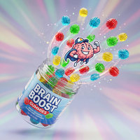 OEM Groothandel 3D Hersenen-vormige Gummy Candy Halloween Novelty Jam Gevulde Jelly Snoepjes voor Spookachtige Party Favoriet Cadeau