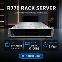 Server Rak 2U Enterprise Dell EMC PowerEdge R770 DeepSeek AI GPU Kecepatan Tinggi dengan Chassis 2.5/3.5 inci/CPU Xeon 4510/RAM 128G