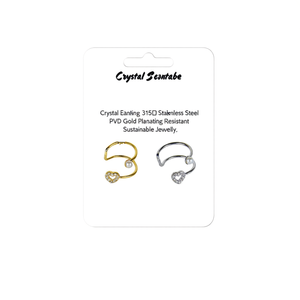 <b>Crystal</b> <b>Earrings</b> 316L Stainless Steel PVD Gold Plating Resistant Sustainable Jewelry - Product Image 2