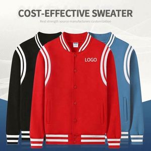 Autumn Sport Fleece Sweatshirts for Men Newest Popular Styles Youth Baseball <b>Jackets</b> Coats Long Varsity <b>Jacket</b> Reversible Fabric - Product Image 2