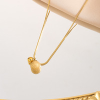 Nouveau collier pendentif minimaliste en acier inoxydable doré mat en forme de boule, chaîne serpent avec fermoir, accessoire tendance pour femme, cadeau