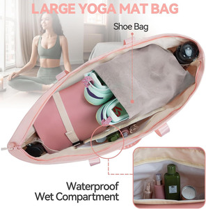 Free sample Custom LOGO Stylish <b>Mini</b> Nylon Fitness Sports <b>GYM</b> <b>Bag</b> Female Black Lightweight Waterproof Travel Duffel <b>Bag</b> Yoga Mat - Product Image 5