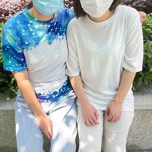 เสื้อยืดคอกลมยูนิเซ็กซ์ หลายขนาด ผลิตจากไวนิลฟอกขาว โพลีเอสเตอร์ 100% แขนสั้น สำหรับงานพิมพ์ร้อน - Product Image 2