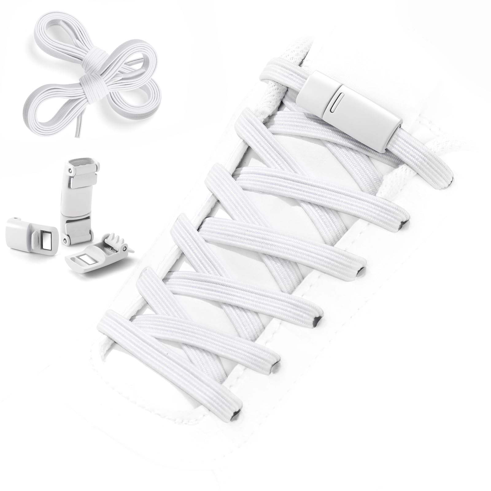 Free Sample DIY Magnetic Metal No Tie Shoelaces Tips Buckle Lock