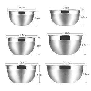 Ensemble de bols mélangeurs en acier inoxydable antidérapants et empilables pour salades, cuisson et pâtisserie – Vente en gros - Product Image 2