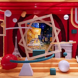 Modello di figura geometrica in fibra di vetro per la decorazione del negozio di marca - Product Image 1