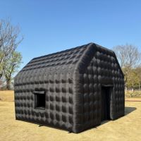 Tente de fête portable grande lumière LED noire Cube gonflable tente de discothèque de fête boîte de nuit gonflable