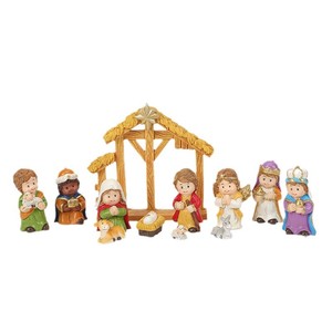 Ornement de Noël en résine Scène de la Nativité de Jésus en dessin animé, Cadeau de Noël transfrontalier magique, Artisanat en résine BS-176 - Product Image 3