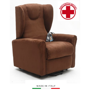 Poltrona Reclinabile Orchidea a 2 Motori in Moderna Microfibra Bordeaux Estensibile con Telaio in Legno e Metallo - Product Image 1