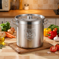 Marmites à soupe en acier inoxydable 304 extra-épaisses à usage commercial avec couvercle, grande capacité pour cuisinières à gaz et à induction