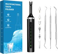 Polisseur dentaire électrique portable Lunata P08, 5 têtes de remplacement, écran LCD HD pour l'élimination des taches dentaires, soins bucco-dentaires à domicile, garantie d'un an