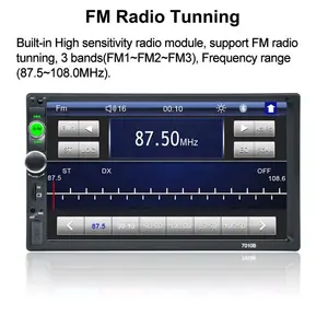 ユニバーサル7010ダブルディン7インチタッチスクリーンプレーヤーカーラジオステレオ2dinオートラジオサポートリアビューカメラカーラジオ