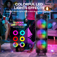 Haut-parleur de karaoké puissant 120W 3*8 pouces, haut-parleur de fête Bluetooth avec lumière LED et micro sans fil, vente chaude