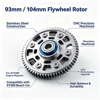 Volant moteur haute performance 93mm/104mm en acier inoxydable pour moteur ATV300, compatible magnéto XY300, pour quads, UTVs et véhicules tout-terrain CNC