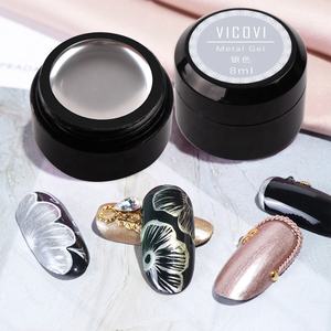 8ml Metalle ffekt UV Nagellack Gel Spiegel Nagel linie Zeichnung Lack Malerei Kleber DIY Maniküre Gold Silber Nagel Beauty Design - Product Image 4