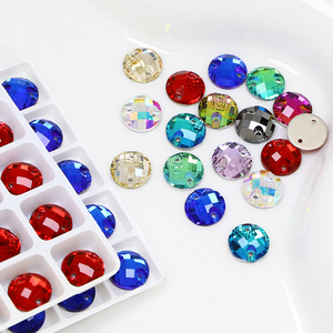 Dongzhou, diamantes de imitación con reverso plano, forma redonda, cristal cosido, venta al por mayor, cuentas de piedra de cristal sueltas, ropa, zapatos, accesorios Diy - Product Image 2