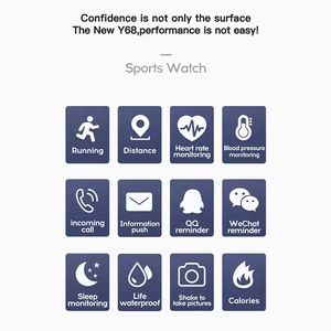 Reloj Inteligente <span class=keywords><strong>Y68</strong></span> con Pantalla Deportiva, Reloj Inteligente <span class=keywords><strong>Y68</strong></span> con Monitor de Salud y Actividad Física, Pulsera Inteligente D20 - Product Image 4