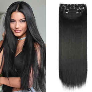 Extension de Cheveux Humains Remy 100% Premium en Vrac Cheveux Indiens Cuticule Brute Alignée Double Dessiné 5 Clip Premium Extension de Cheveux en Gros - Product Image 1