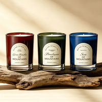 Bougie en cire de soja aromatique avec logo personnalisé, bougie parfumée en verre coloré, coffret cadeau de luxe pour les fêtes, cadeau de pendaison de crémaillère